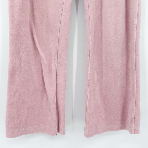 Juicy Couture Del Ray Pink Velour Flared Track Pants Y2K Icon Womens Size XS - Picture 5 of 11